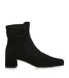 Roger Vivier Trs Vivier Suede Ankle Boots In Black