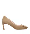 Roger Vivier 70mm Trompette Suede Pumps In Brown