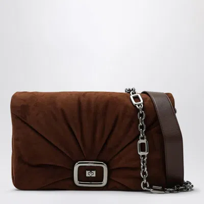 Roger Vivier Suede Viv' Choc Shoulder Bag