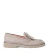 Roger Vivier Suede Viv' Rangers Loafers In Beige
