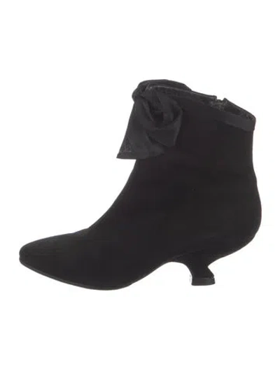 Pre-owned Roger Vivier Suede Western Boots In Black
