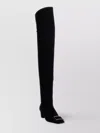 ROGER VIVIER TALL BUCKLE BLOCK HEEL SQUARE TOE BOOTS