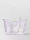 Roger Vivier Textured Crocodile Transparent Tote In White