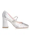Roger Vivier Vivier Perfo Mary Jane Pumps 85 In Silver