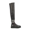Roger Vivier Thick-soled Boots With Black Logo In Black