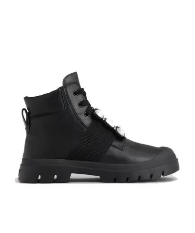 Roger Vivier Tie Buckle Boots In Black