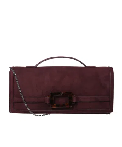 Roger Vivier Top Handle Handbag In Burgundy