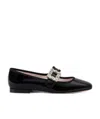 Roger Vivier Très Vivier Strass Babies Crystal-embellished Patent-leather Ballet Flats In Black