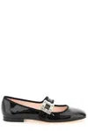 Roger Vivier Très Vivier Strass Babies Crystal-embellished Patent-leather Ballet Flats In Black