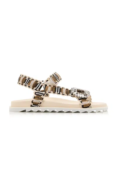 Roger Vivier Trekky Viv Ribbon Sandas In Multi