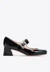 Roger Vivier Black Calfskin Tres Strass Babies 45 Pumps In Black