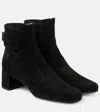 Roger Vivier Trs Vivier Suede Ankle Boots In Nero