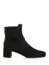 Roger Vivier Trs Vivier Suede Ankle Boots In Black
