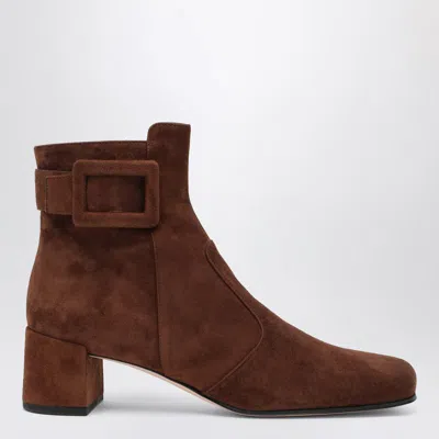 Roger Vivier Très Vivier Ankle Boots In Suede In Brown