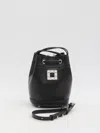 Roger Vivier Crystal Buckle Bucket Bag In Black