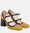 Roger Vivier Très Vivier Babies Tweed Checked Pumps In Yellow