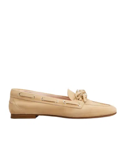 Roger Vivier Roundytoe Strass Suede Boat Loafers In Brown
