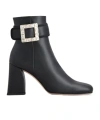 Roger Vivier Très Vivier Booties In Leather In Black