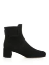Roger Vivier Trs Vivier Suede Ankle Boots In Black