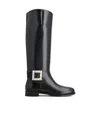 Roger Vivier "très Vivier Leather Boots In Black
