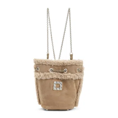 ROGER VIVIER TRES VIVIER BROWN MUTTON BACKPACK