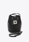 Roger Vivier Crystal Buckle Bucket Bag In Black