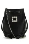 Roger Vivier Tres Vivier Daisy Aumoniere In Black