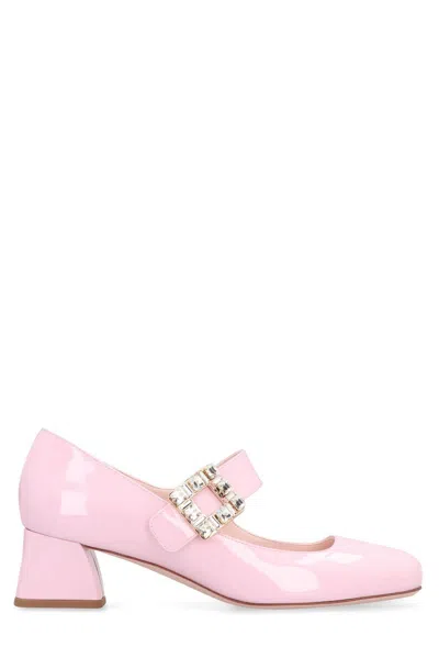 Roger Vivier 45mm Belle Vivier Patent Leather Pumps In Pink