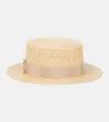 Roger Vivier Très Vivier Embellished Raffia Boater Hat In Neutrals