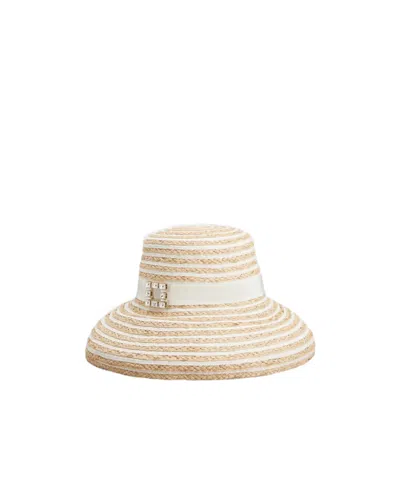 Roger Vivier Tres Vivier Hat In Raffia In Neutral
