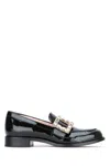 Roger Vivier Viv Rangers Black Patent Loafers In Black