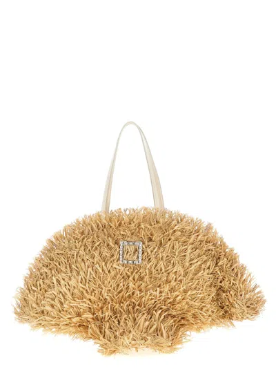 Roger Vivier 'tres Vivier Panier Large' Shopping Bag In Brown