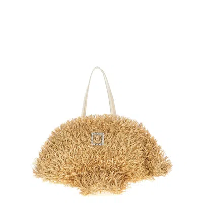 Roger Vivier Tres Vivier Panier Large Shopping Bag In Brown