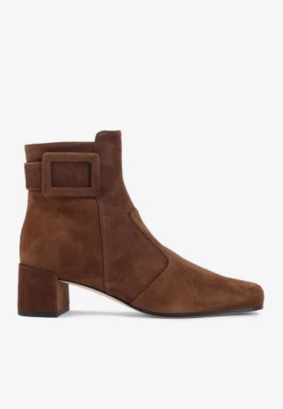 Roger Vivier Tres Vivier Polly 45 Boots In Brown