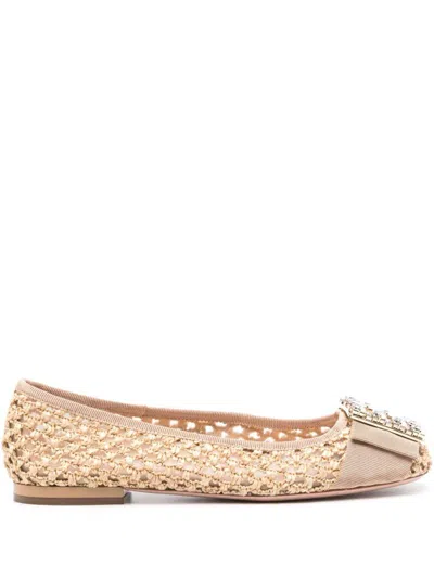 ROGER VIVIER ROGER VIVIER TRÈS VIVIER RAFFIA BALLET FLATS