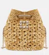 Roger Vivier Tres Vivier Raffia-effect Bucket Bag In Beige