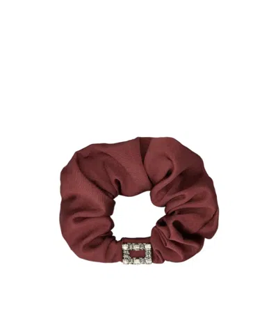 Roger Vivier Très Vivier Scrunchie In Grosgrain In Burgundy