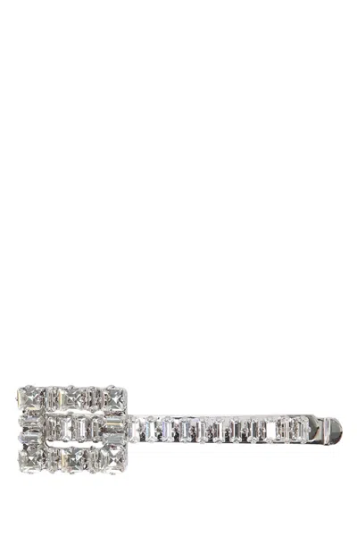 Roger Vivier Tres Vivier Strass Hair Clip In Brown