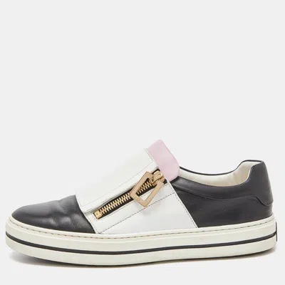 Roger Vivier Tricolor Leather Sneaky Viv Zip Sneakers In Black