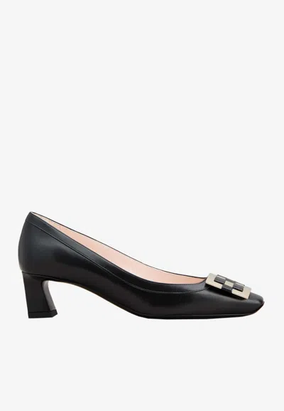 Roger Vivier Trompette 45 Calf Leather Pumps In Black
