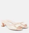 Roger Vivier Trompette 45 Patent Leather Mules In Off-white