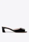 ROGER VIVIER TROMPETTE 45 PATENT-LEATHER SLIDES