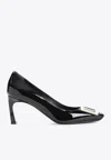 Roger Vivier Patent Leather Square-toe Heels In Black