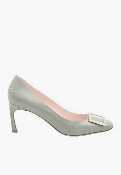 Roger Vivier 70mm Trompette Patent Leather Pumps In Green