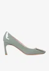 Roger Vivier Belle Vivier Trompette Patent-leather Pumps In Green
