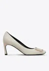 Roger Vivier Belle Vivier Trompette Leather 70mm Pumps, Off White In White