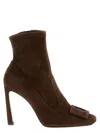 Roger Vivier Trompette Ankle Boots In Brown