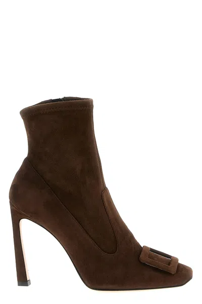 Roger Vivier 'trompette' Ankle Boots In Brown