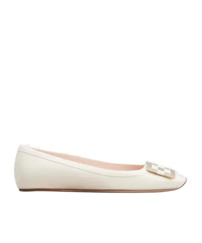 Roger Vivier Trompette Ballet Shoes In White