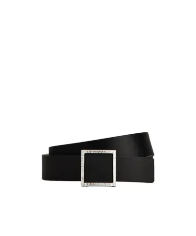 Roger Vivier Trompette Belt In Satin In Black